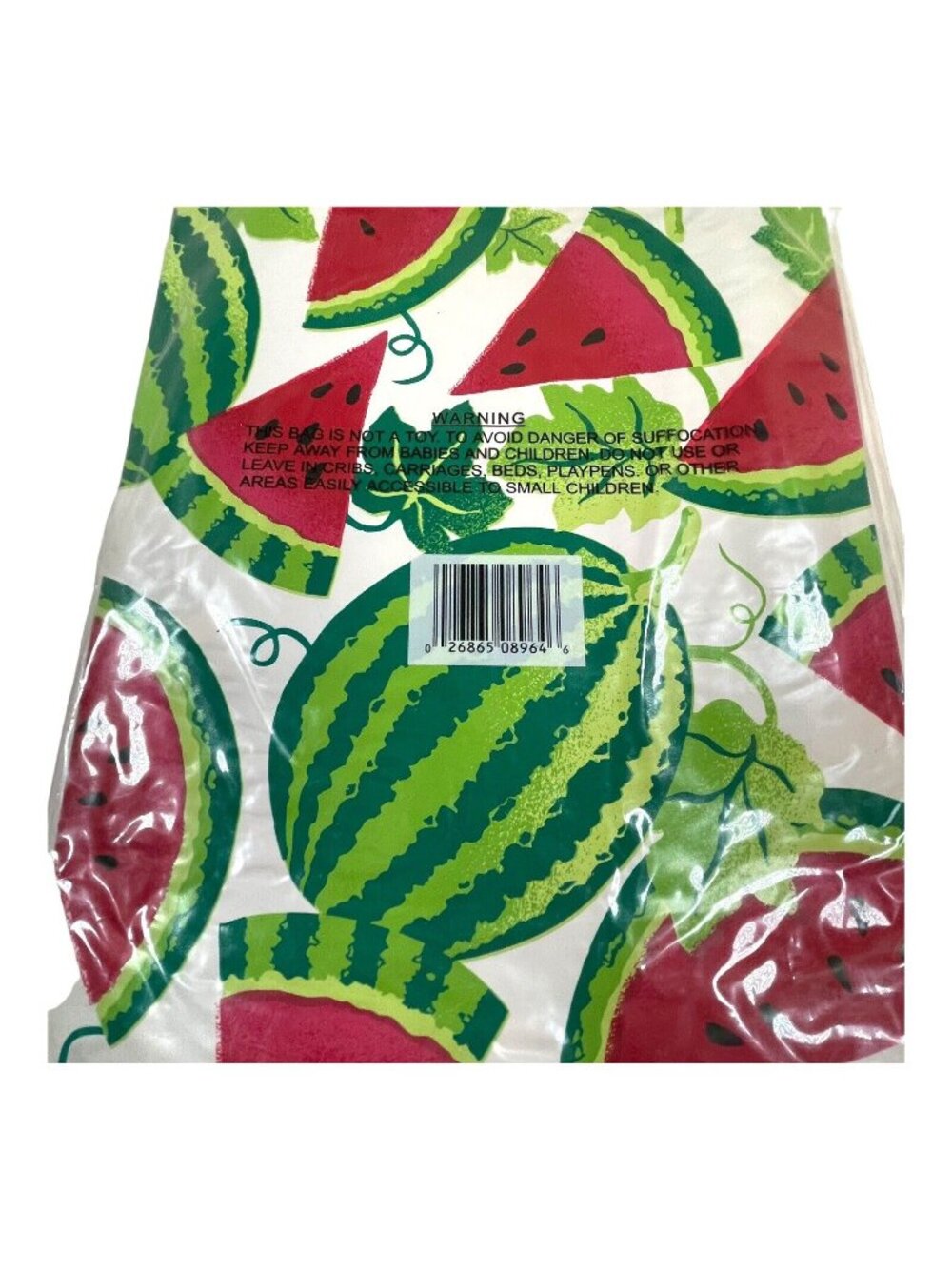VTG  Fun In The Sun 70” Round Zipper Edge Watermelon Vinyl Outdoor Tablecloth